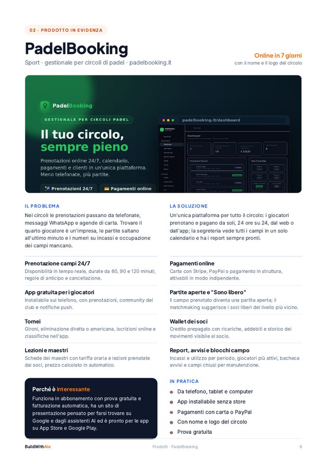 PadelBooking page