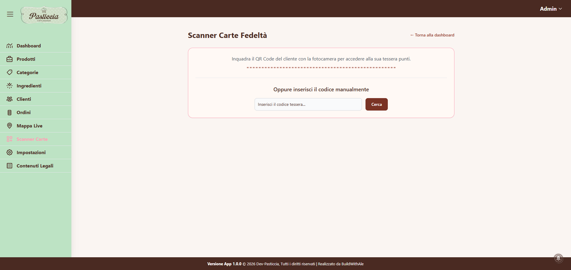 Scanner delle carte fedeltà