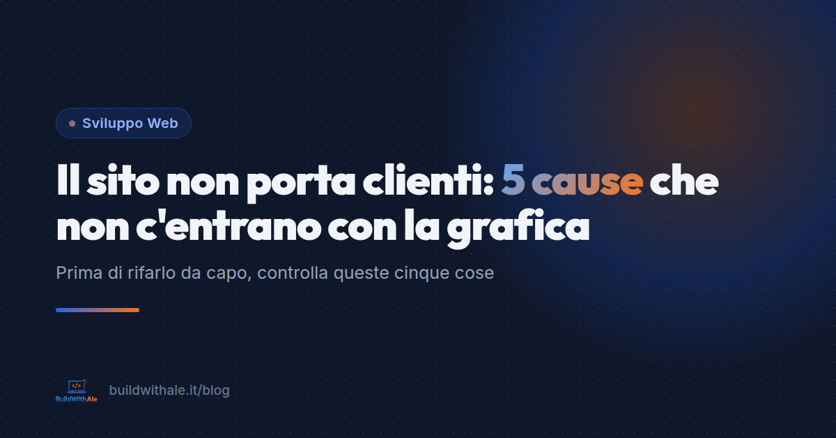 Il sito non porta clienti: 5 cause che non c'entrano con la grafica