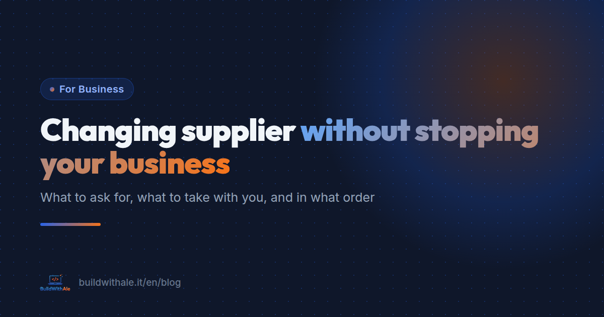 Changing software supplier without stopping your business
